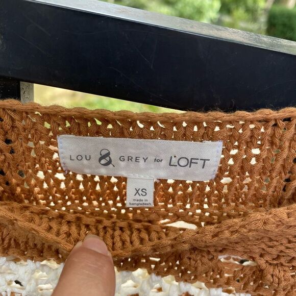 LOU & GREY for LOFT Fringestitch Cropped  Crochet top - Picture 3 of 3